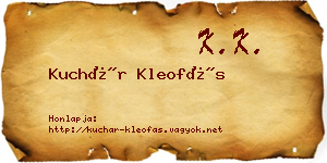 Kuchár Kleofás névjegykártya